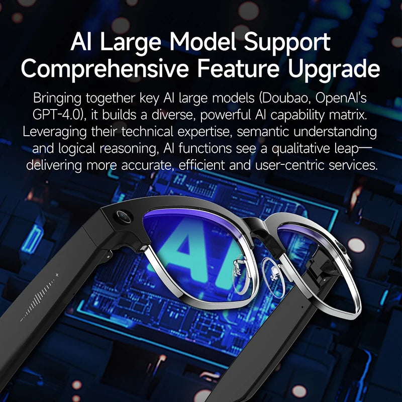 AI Smart Glasses AI Smart Translation AI Smart Question and Answer Interaction 800W HD Camera 290mAh Battery AI Smart Glasses