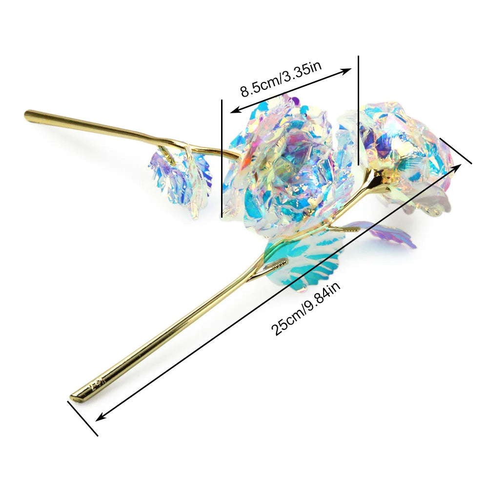 Led Valentine's Day Mother's Day Gift 24K Foil Plated Roses Artifical Flowers Wedding Decor Lover Lighting Roses Creative Gift