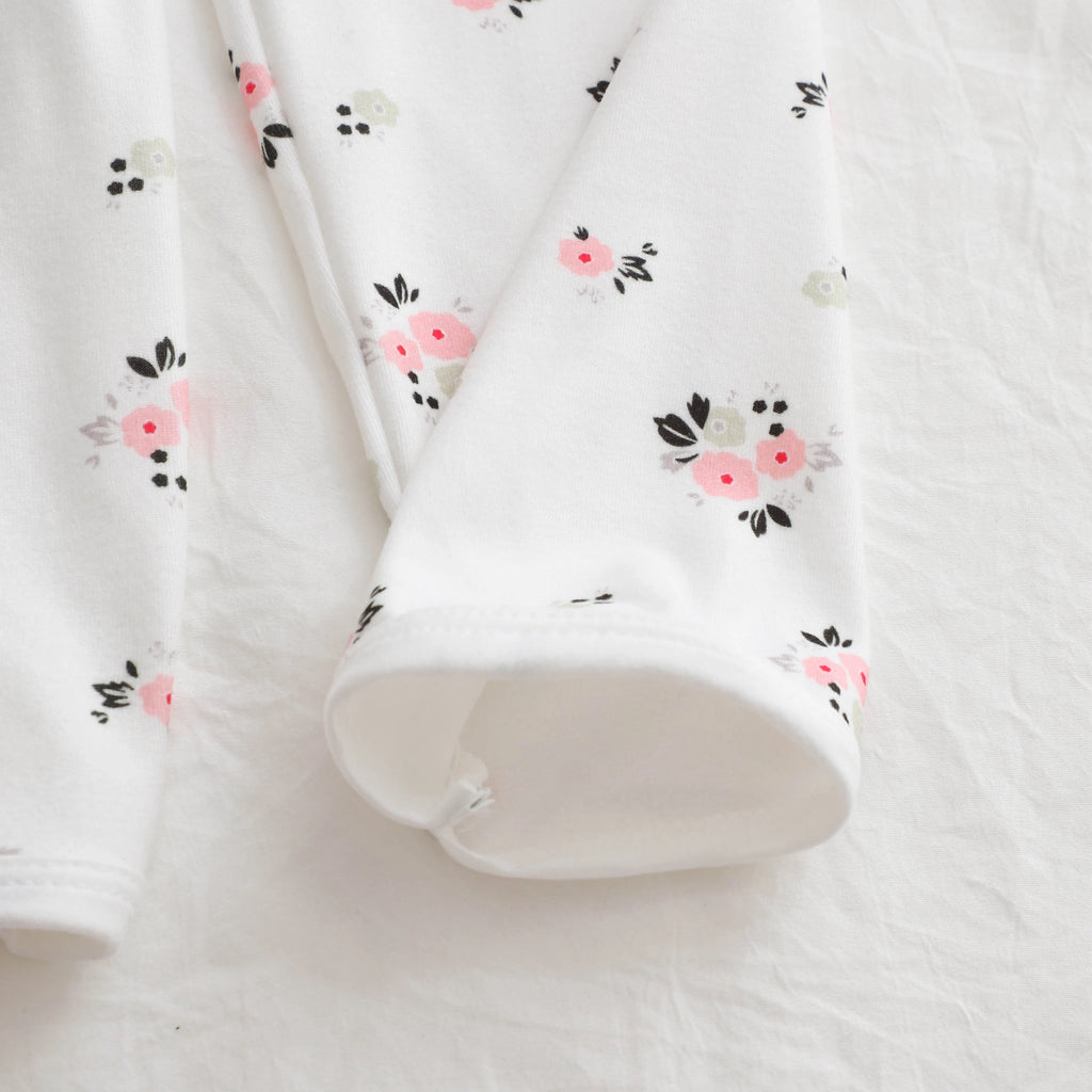De Rong Thermal Autumn Clothing Set for Girls, Floral Loungewear, Long-Sleeved Top and Long Pants Set, Pajamas, New Spring and Autumn Two-Piece Trendy Set