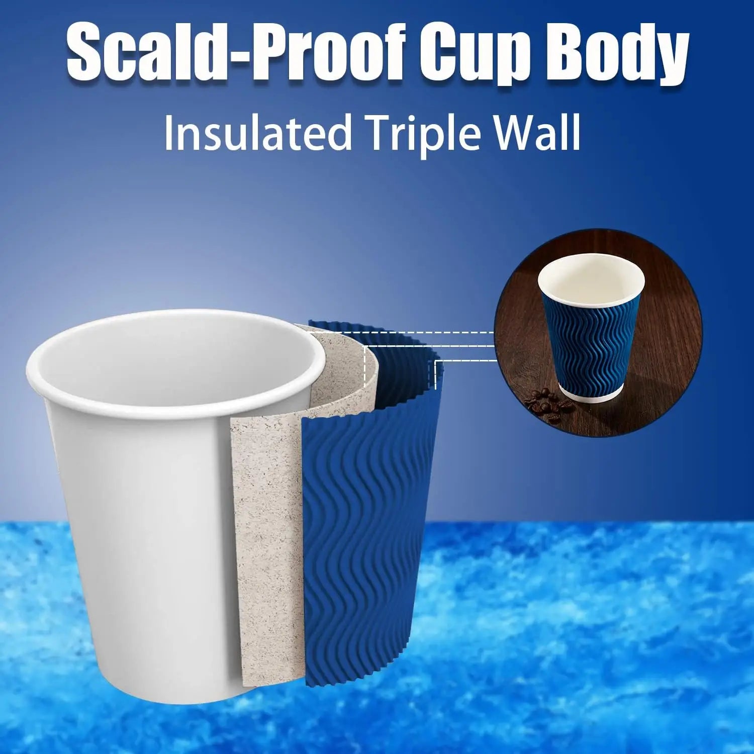 50 Pack 12 oz Disposable Coffee Cups with Lids To-Go Paper Coffee Cups for Hot Beverage Chocolate and Cocoa Coffee Bar Shop