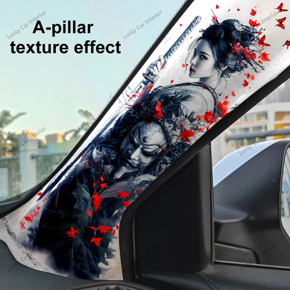 Automotive interior A-pillar modification, A-pillar decal decoration products, cool girl pattern suitable for all models