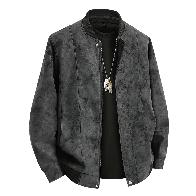 Leather Jacket Men Suede Coats Spring Windbreaker Oversized 6XL 7XL 8XL Plus Size Street Moto Autumn Brand Waterproof Softshell