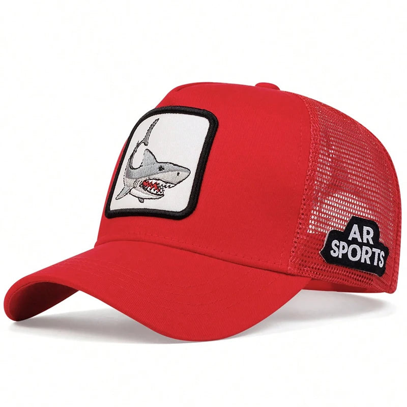 Unisex Shark Patch Embroidery Baseball Net Caps Spring and Summer Outdoor Adjustable Casual Hats Hip Hop Hat Sunscreen Hat