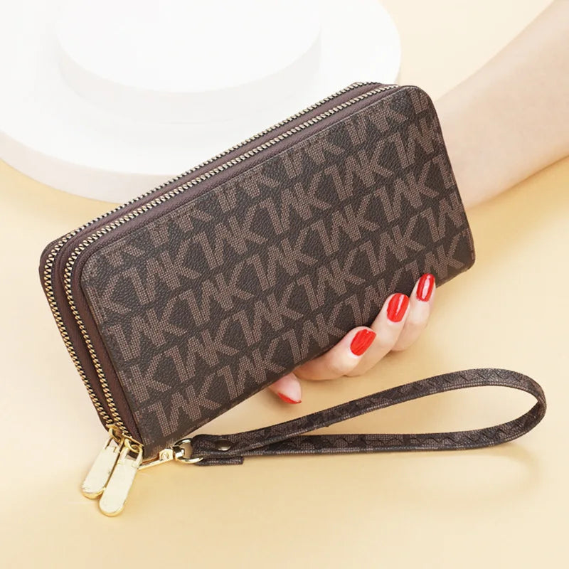 Long Wallets for Women, Double Zipper Clutches, Purse with Big Letter, Wristlet Wallet, Phone Holder, Card Holder, Lady, Fashion - Free Item.