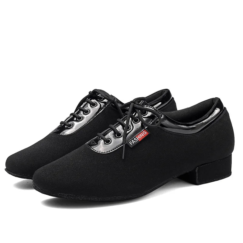 XIHAHA Men Oxford Cloth Standard Dance Ballroom Cloth Straight Outsole Practice Competition Modern Dancing Sport Shoes Sneakers