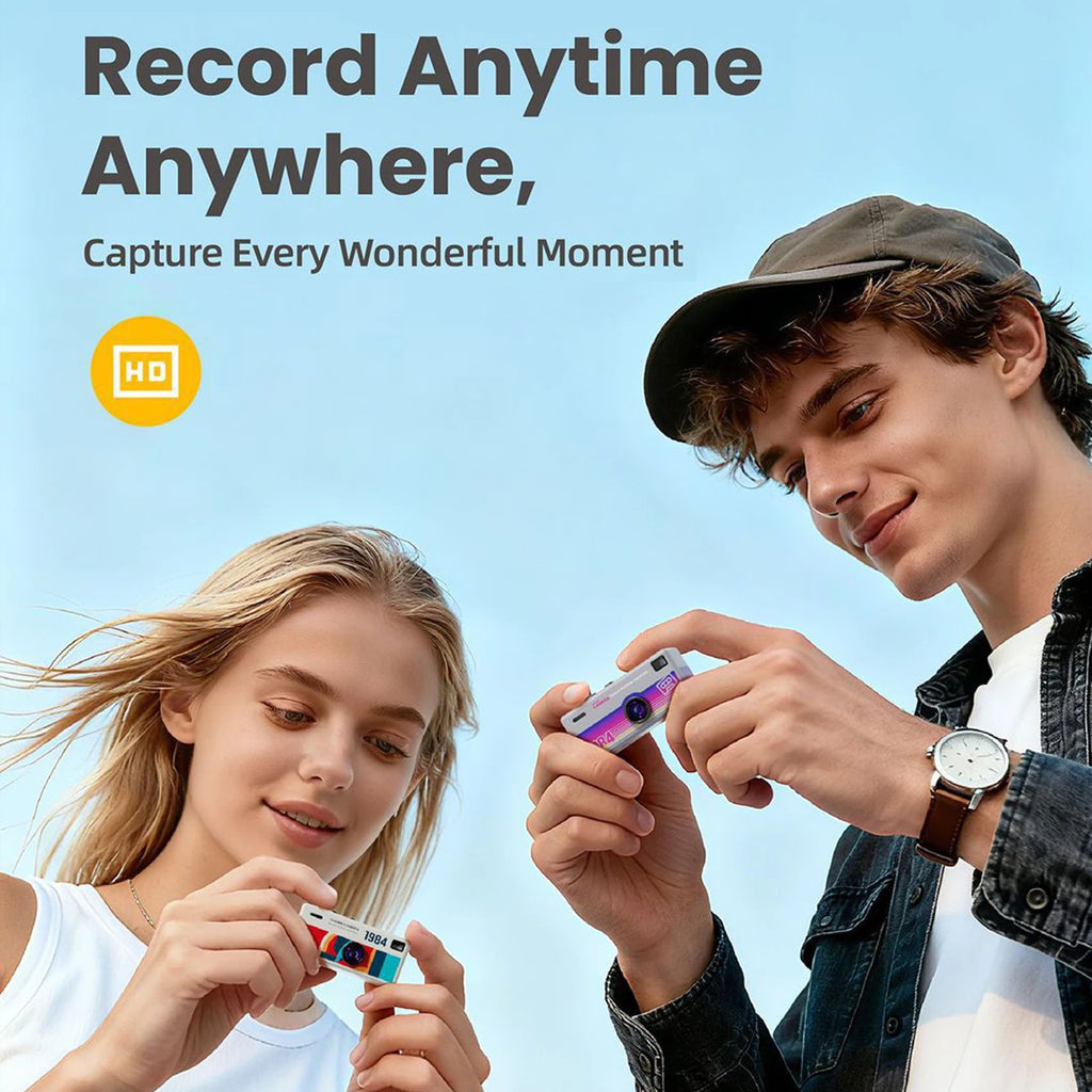 Retro Mini Keychain Thumb Camera 1080P HD Recorder Built-in Flash Auto Focus 130° Wide Angle Lens TFT LCD Screen Portable Camera