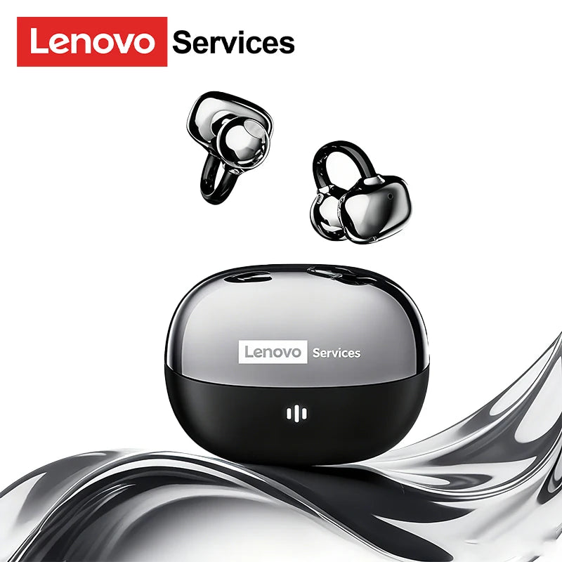 New Lenovo RS103 Wireless Bluetooth 6.0 Ear Clip Earphones 360° Surround Sound Headphones 24H Long Battery Life Earbuds for Mic