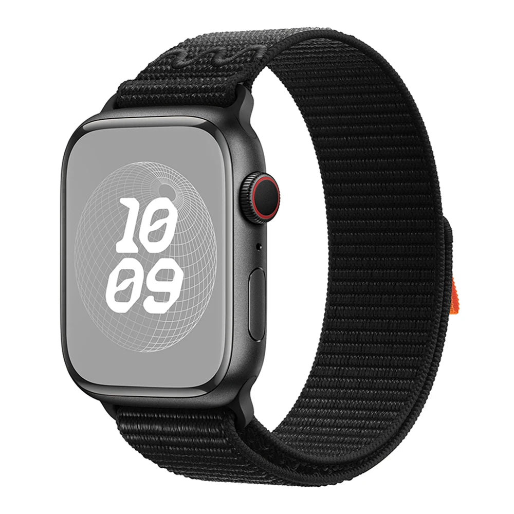 Nylon Loop Sport Strap For Apple Watch Band Ultra 49mm 45mm 40/44mm 41mm 38/42mm Bracelet For Nike iWatch 9 8 7 6 5 SE Watchband
