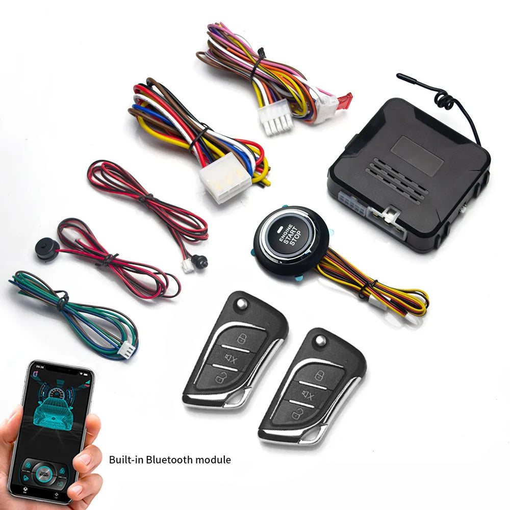Remote Starter and Car Alarm Smart App Remote Start Stop System for Cars Engine Push Start System with Auto Ignition Button