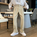 Fluid Khaki Trousers for Men Draped Wide Leg Man Suits Pants Formal High Quality Work Wear Tailoring Slacks Thin Casual Fashion