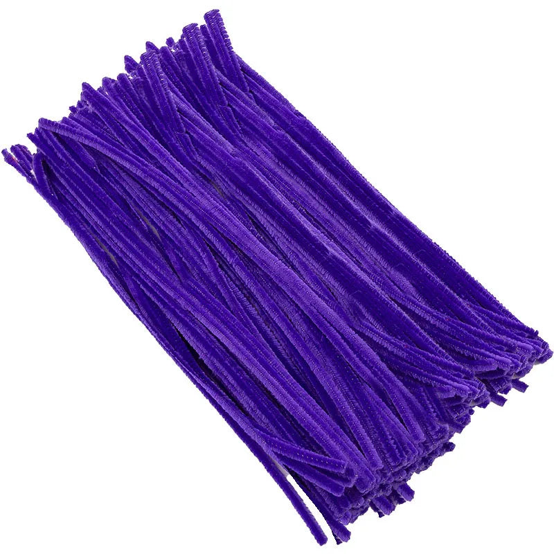 100/200/300/500/1000pcs DIY Plush Chenille Sticks Stem Pipe Cleaner HandCraft part for Spring Xmas Halloween Newyear Easter