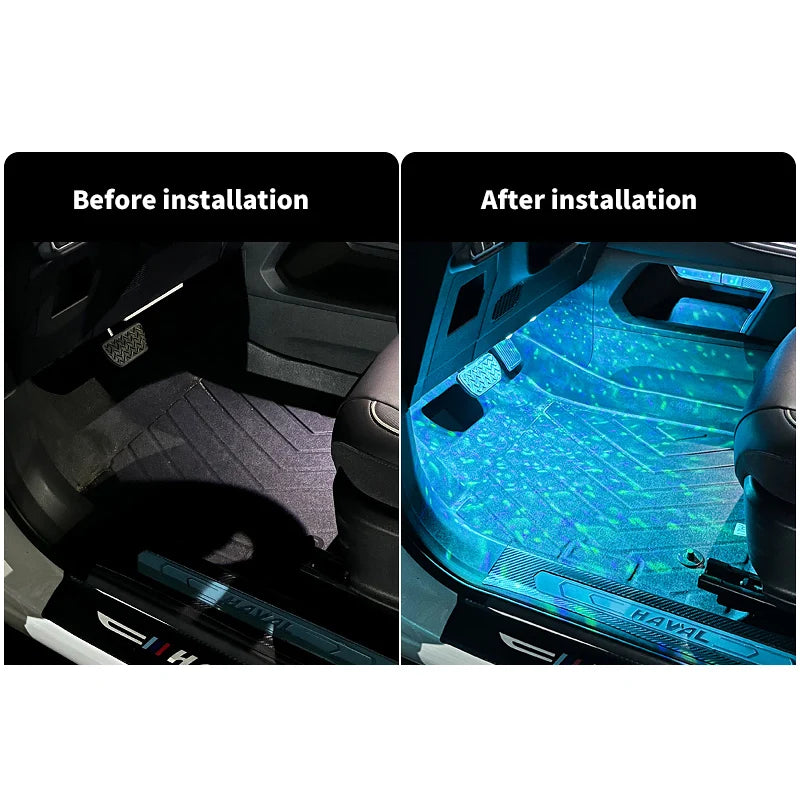 Automotive ambient light, automatic door opening sensor, car mounted colorful voice control, interior decoration, no wiring, wir