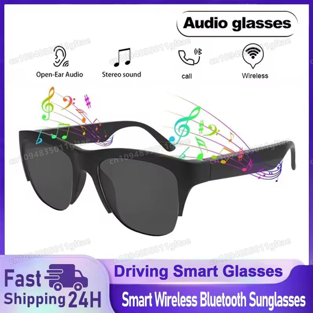 New Smart Bluetooth V5.3 Sunglasses Glasses Call Outdoor Sports Headphones HIFI Black Technology Anti-touch UV For Men And Women