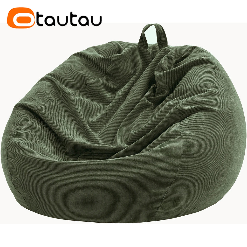 OTAUTAU Corduroy Bean Bag Cover Doll Storage Pouf Corner Beanbag DD005【No Filler Inside! Need To Fill It By Yourself !】