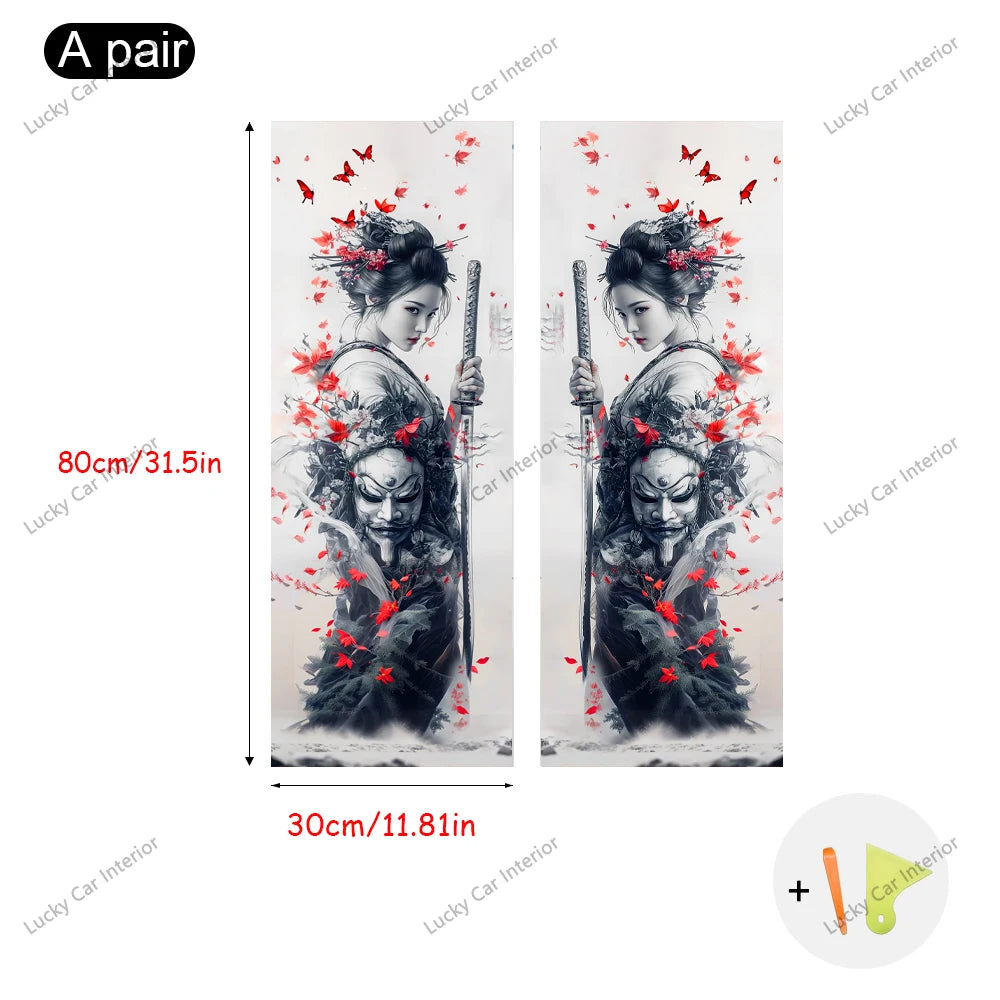 Automotive interior A-pillar modification, A-pillar decal decoration products, cool girl pattern suitable for all models