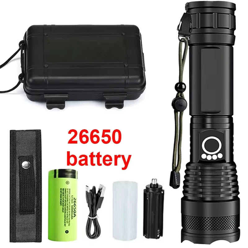 Flashlights High Lumens Rechargeable, Super Bright Flashlight, 5 Modes LED Flashlight, IPX6 Waterproof Powerful Flash Light