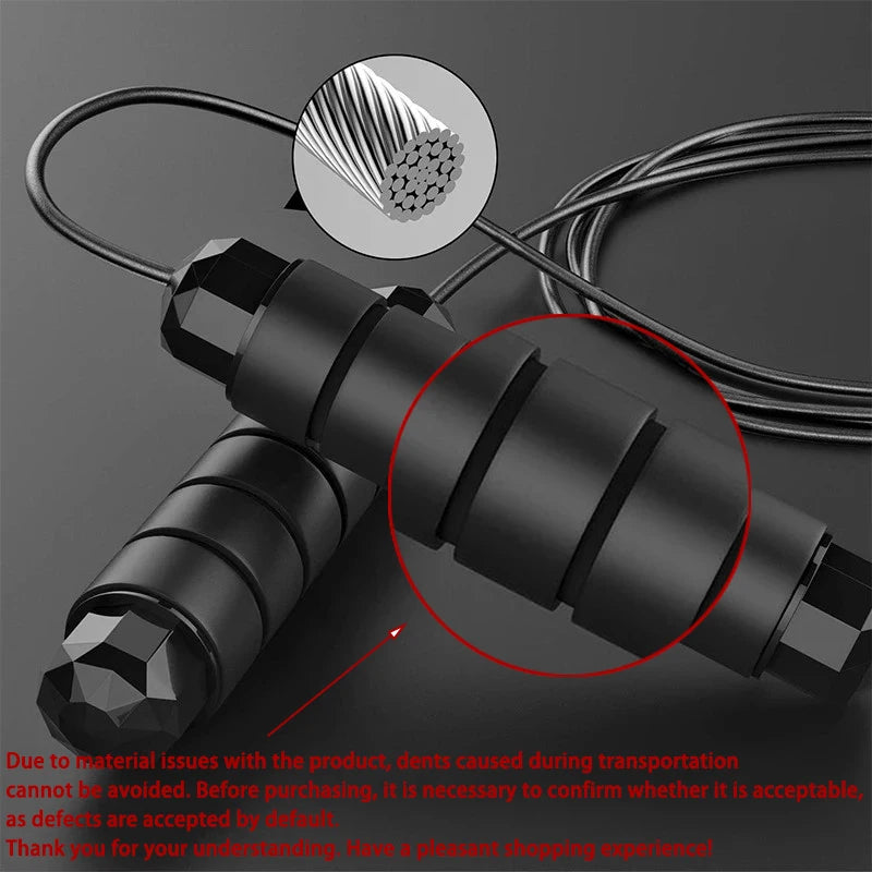 The New Jump Rope Steel Wire Skipping Exercise Adjustable Jumping Fitness Workout Training Home Sport Equipment Tangle-Free