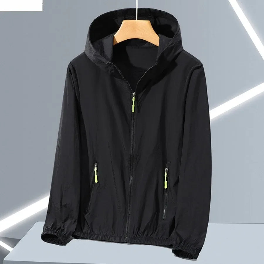 Summer Ice Silk Sun Protection Jacket for Men Couple Outdoor Sports UV Protection Skin Coats Breathable Hooded Ultrathin Jackets