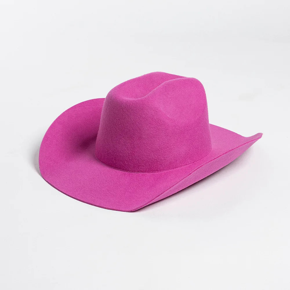 USPOP 100% Wool Cowboy Hat Unisex Wide Brim Felt Hat Solid Color Classic Fedora Style Multiple Sizes S–XL Autumn Winter