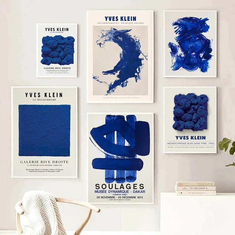 Yves Klein Abstract Blue Soulages Circle Wall Art Minimalist Print Canvas Painting Posters for Living Room Modern Home Decor