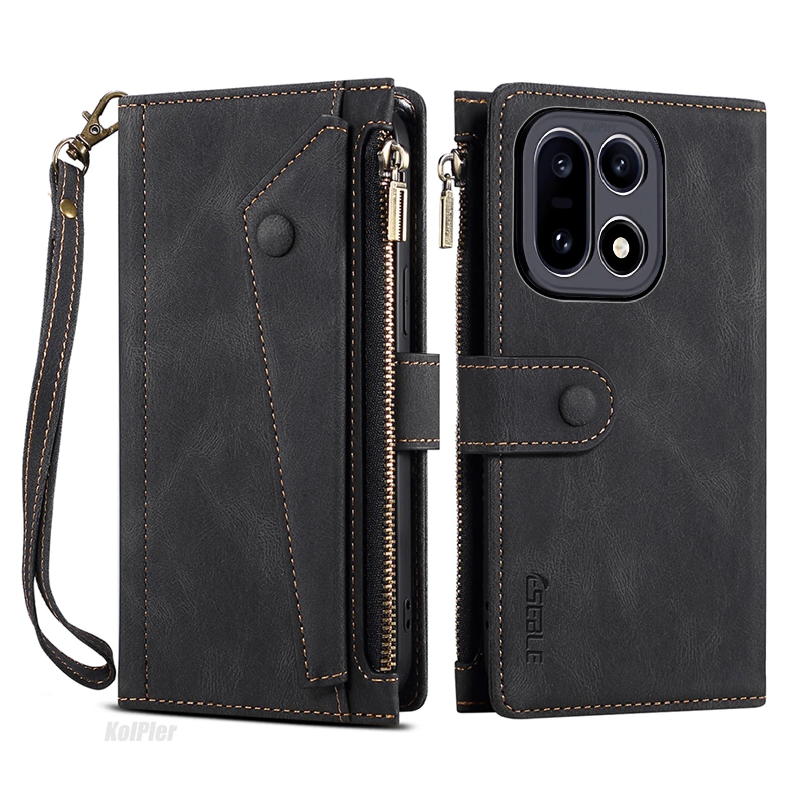 New 9 Cards Zipper Flip Leather Case For Oneplus 15 Wallet Book Mobile Phone Case With Free Rope for 1+15 Casing