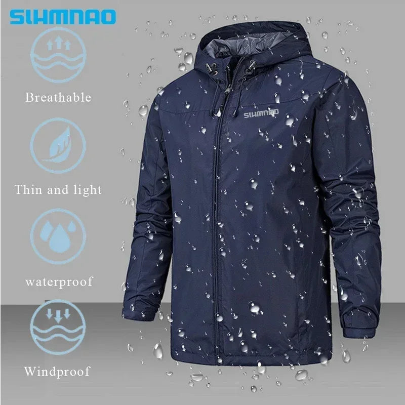 2025Waterproof Fishing Raincoat for Men, Raincoat for Cycling, Windproof Jacket, Mountaineering Clothes, Spring and Autumn Coat