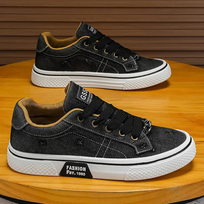 Men Casual Sports Shoes Canvas Retro Breathable Comfortable Anti Slip Thick Platform Outdoor Running Shoes Zapatillas 2026
