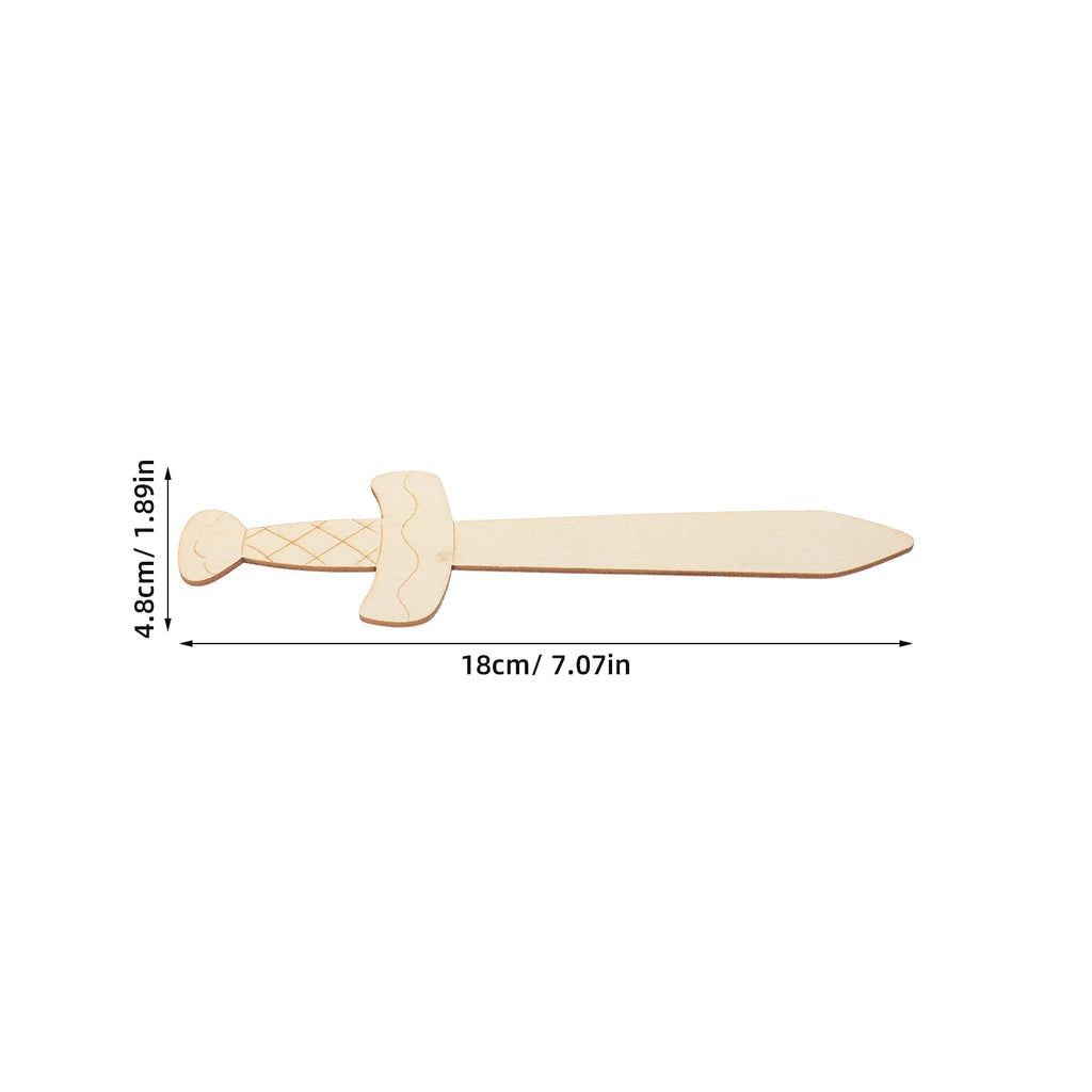 20Pcs Wooden Swords to Decorate Unfinished Pirate Swords Painting Crafts for Kids DIY Art Party Classroom Projects Wood Craft