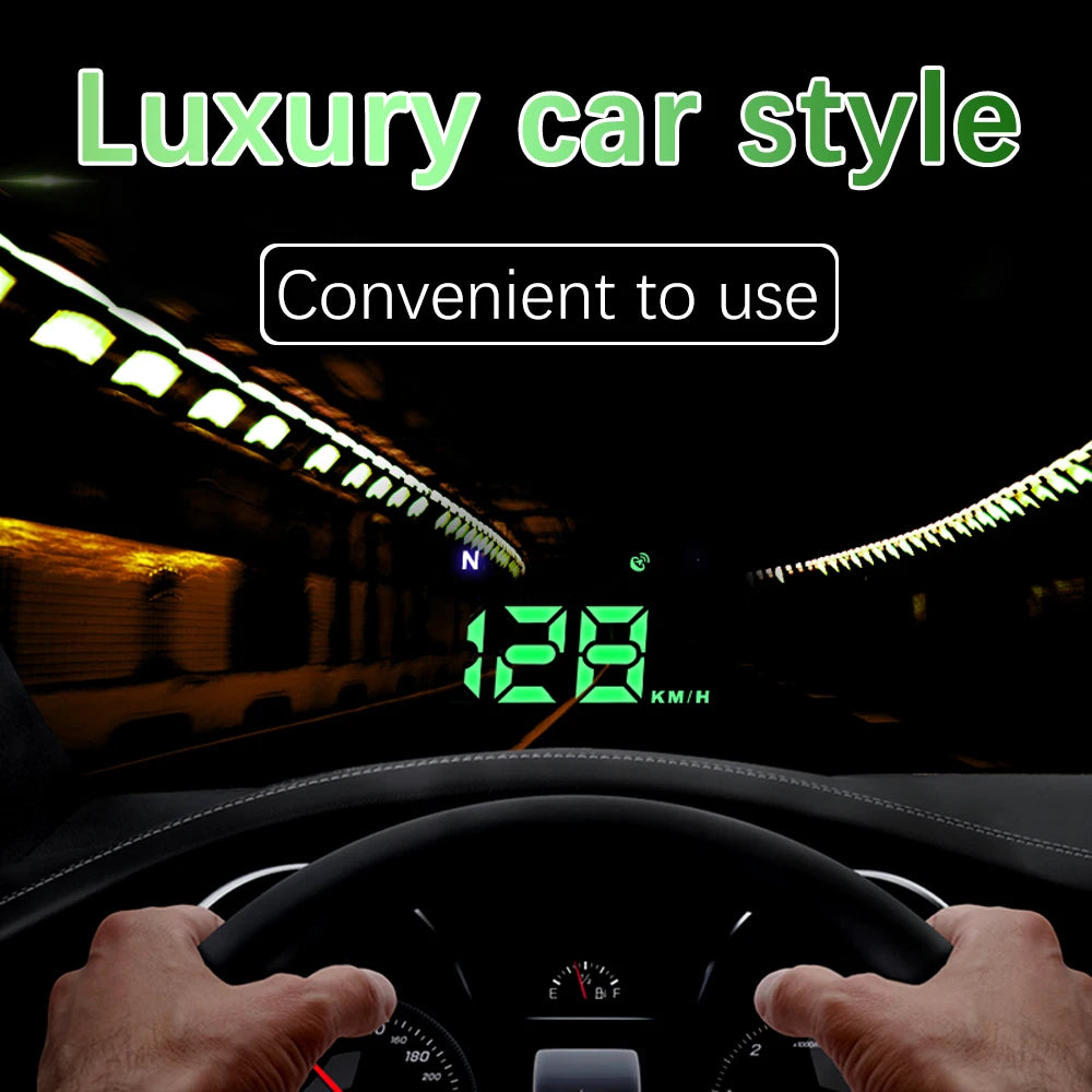 Car HUD head-up display， GPS speedometer, vehicle speed, compass, speed alarm, Digital Speedometer, etc for All Cars