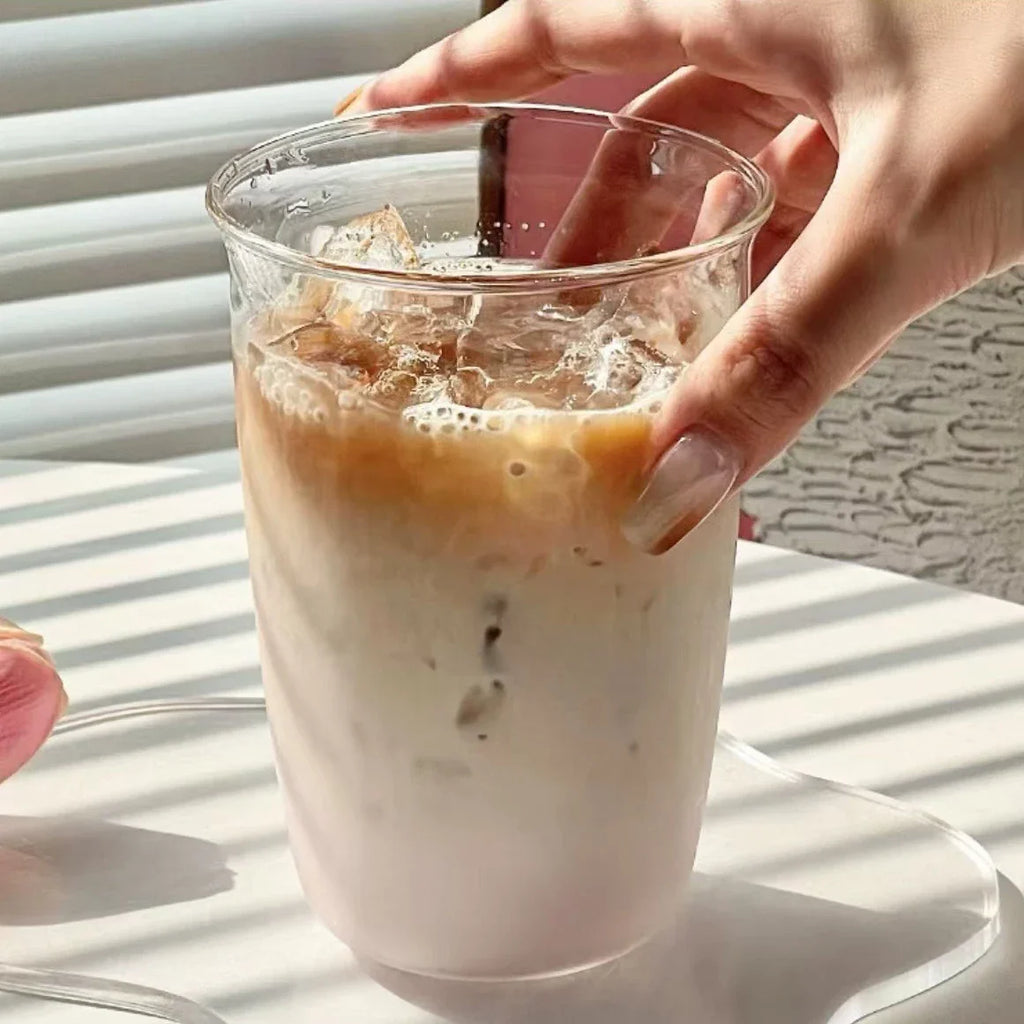 420ml Transparent Glass Coffee Mug High Borosilicate Heat-resistant Latte Glass Cup Beer Milk Water Cocktail Drinking Mugs
