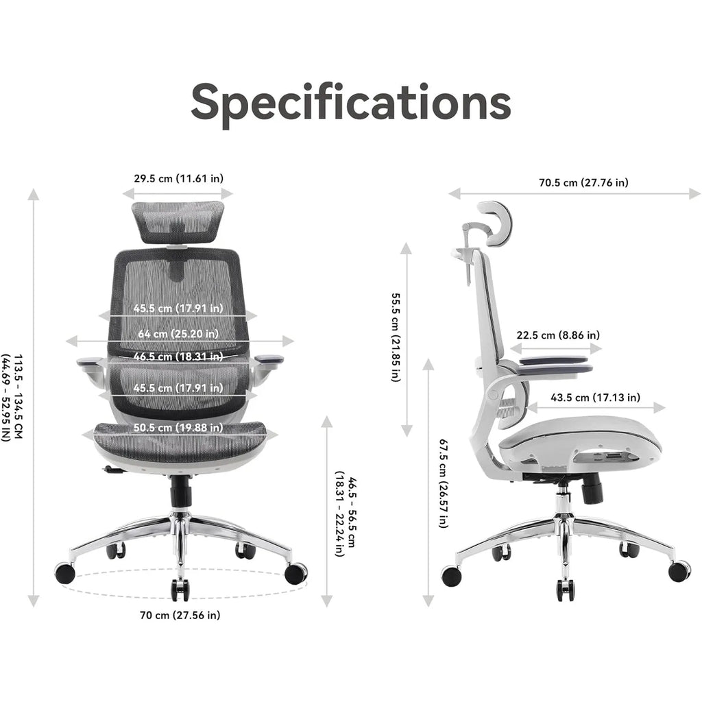 Ergonomic Office Chair,Desk Chair with 3D Flip-up Armrests,Computer Chair with Dual Back Design and AdaptiveDynamicLumbarSupport