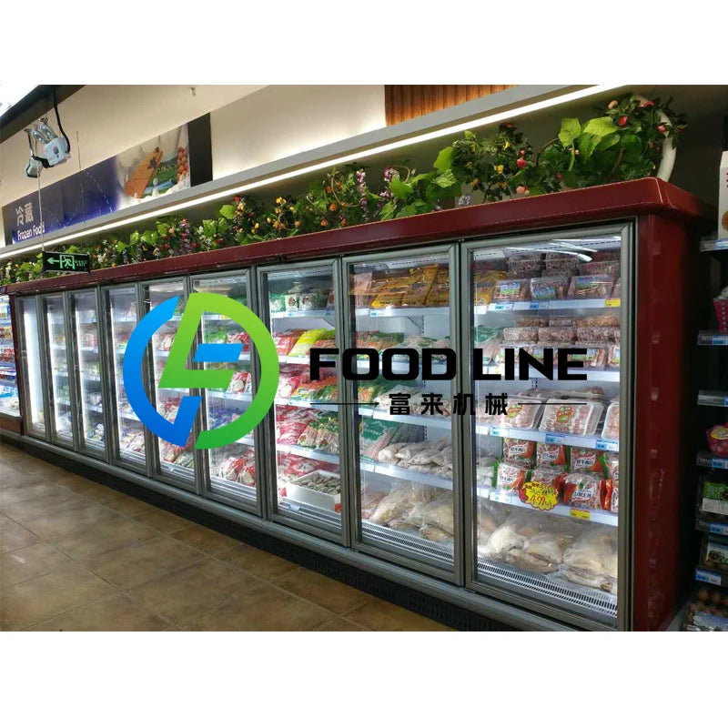 Small  Glass Door Supermarket Commercial Mini  Fridge Deep Chest Freezer Display Refrigeration Equipment