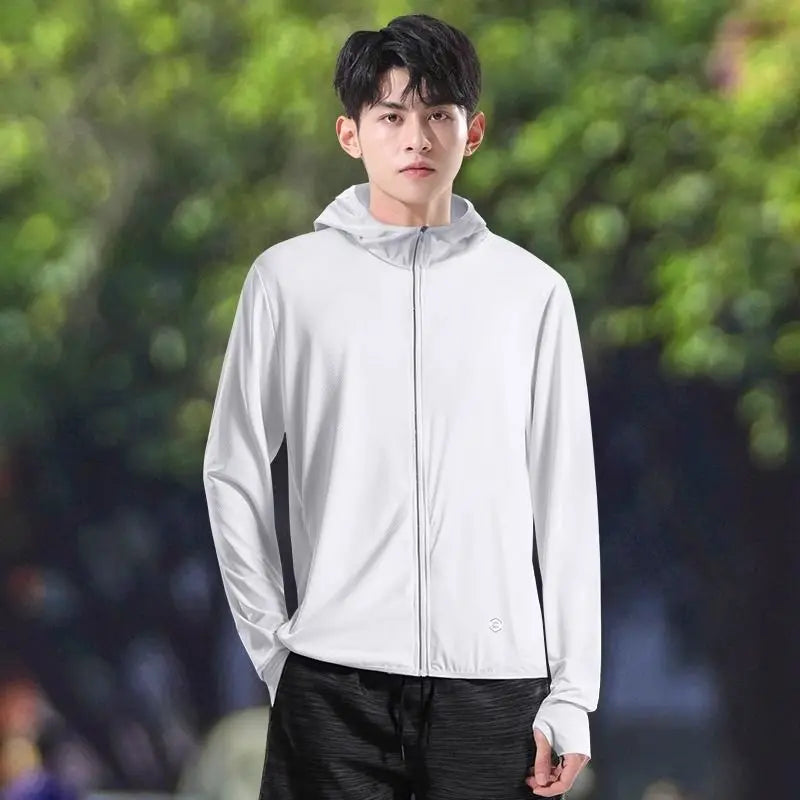 2025 New Sun Protection Clothes for Men's UV-proof Summer Light and Thin Ice Silk Breathable Fishing and Cycling Jacket
