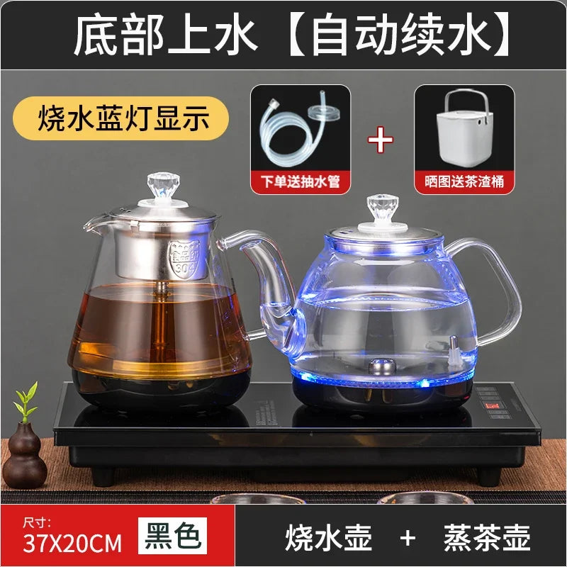 Automatic WaterFeeding Electric Kettle, BuiltIn Tea Maker for Tea Table Use, Temperature Control Pot, OneTouch Operation