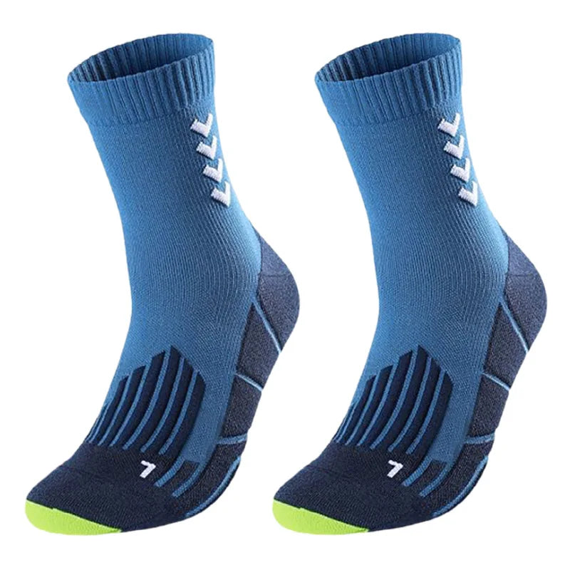 Sports Cycling Socks Breathable Anti-Slip Moisture-Wicking Football Socks Cushioned  Men Middle Tube Athletic Basketball Socks