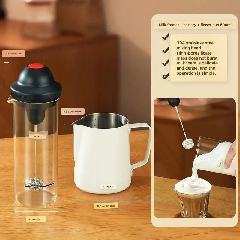 Mongdio milk frother, electric frother, fully automatic milk frother, milk mixer, coffee frother