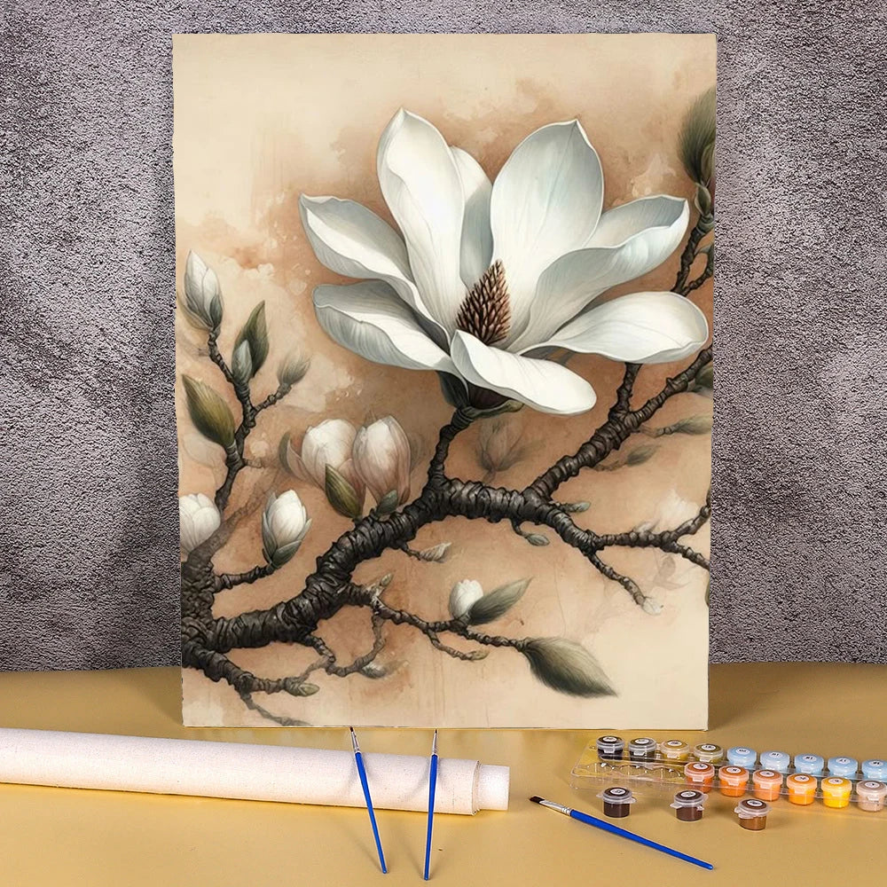 Coloring By Numbers Lily Flowers Acrylic Paint Painting For Living Room Wall Adults Handpainted Picture Crafts Gift Home Decor