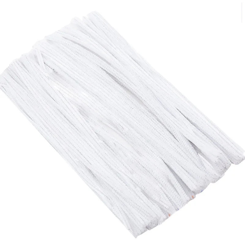 100/200/300/500/1000pcs DIY Plush Chenille Sticks Stem Pipe Cleaner HandCraft part for Spring Xmas Halloween Newyear Easter