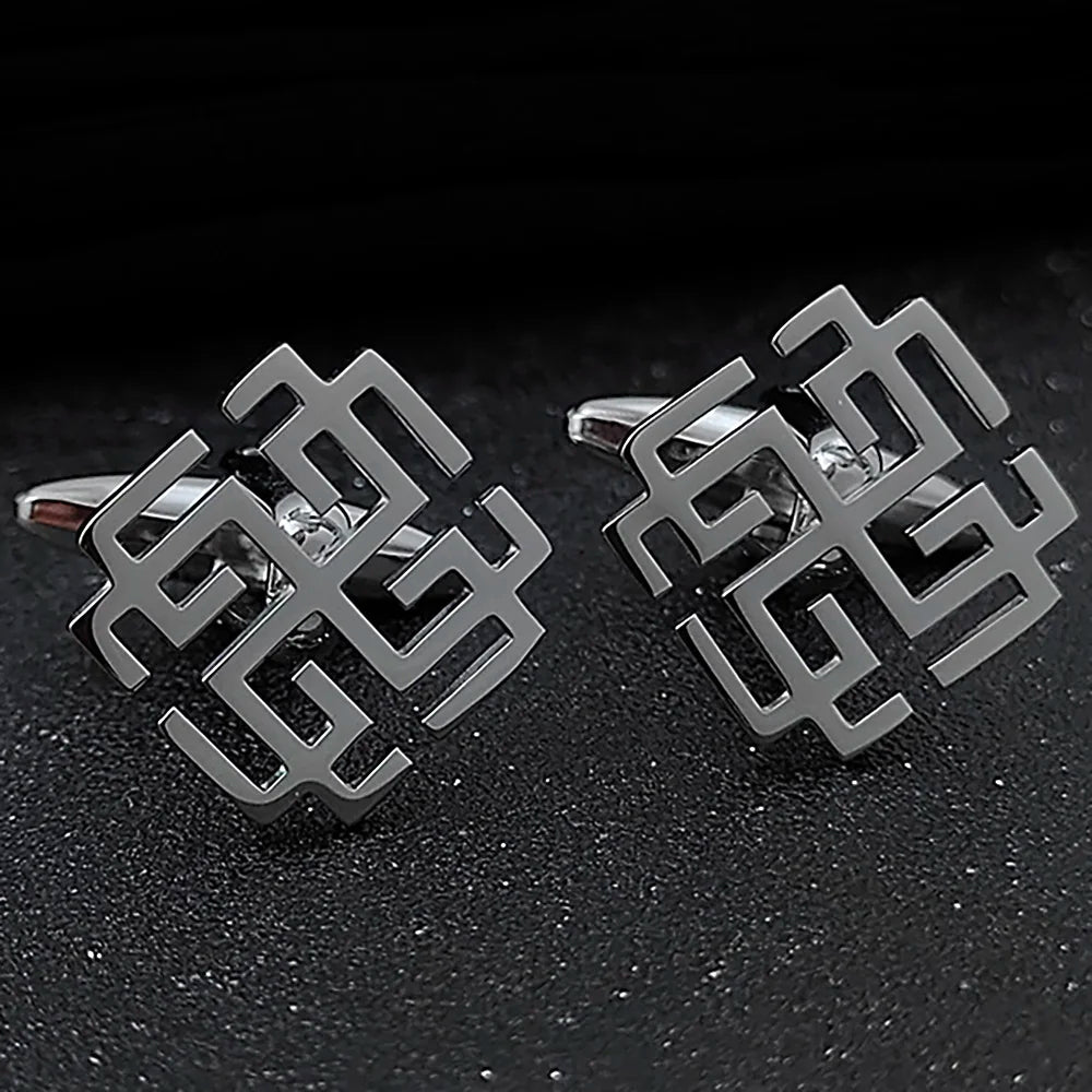 Fashion hollow Chinese knot men's cuff links, sweater shirt cuff accessories, wedding party jewelry