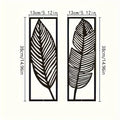 Decorative Leaves Metal Wall Art: Set of 2 for Home Wall Decor Black Metal Hanging Leaves Elegant Iron Art