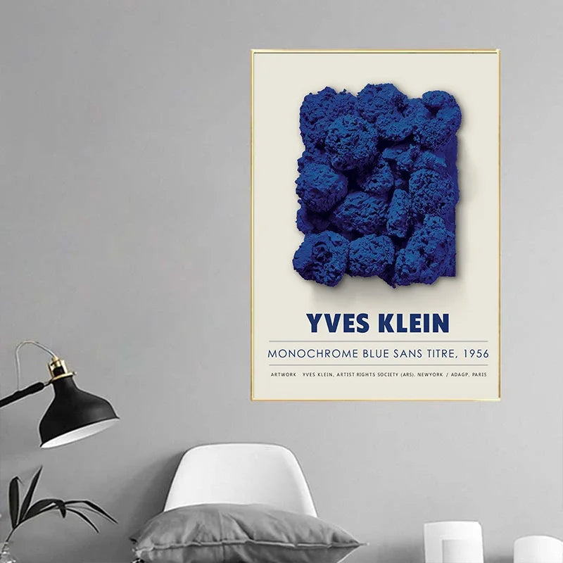 Yves Klein Abstract Blue Soulages Circle Wall Art Minimalist Print Canvas Painting Posters for Living Room Modern Home Decor