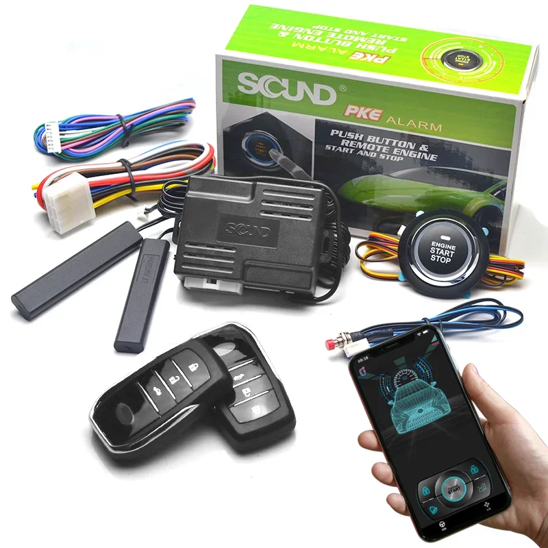Remote Starter and Car Alarm Smart App Remote Start Stop System for Cars Engine Push Start System with Auto Ignition Button