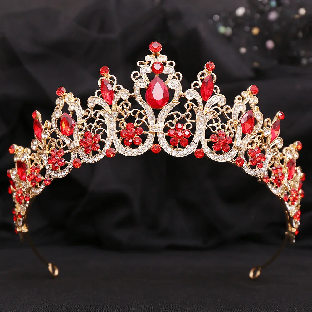 DIEZI Korean Baroque Luxury Bridal Crystal Tiara Crown For Women Girls Wedding Party New Elegant Queen Hair Dress Accessories
