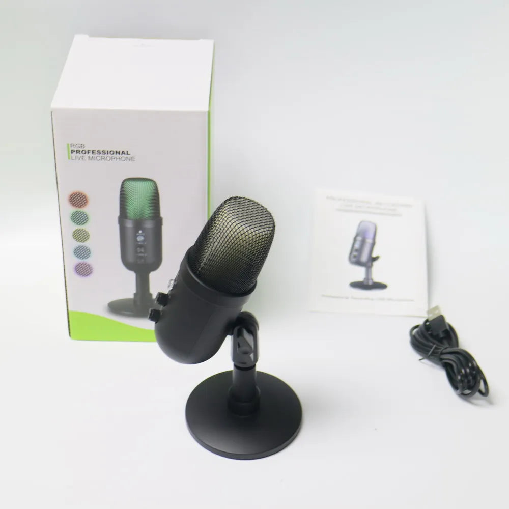 Professional USB Streaming Podcast PC Microphone Studio Cardioid Condenser Mic For Recording YouTube Singing Network Live
