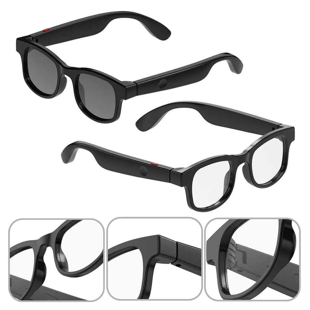 AI Translation Smart Glasses with 144 Language Smart Audio Sunglasses BT Glasses for Office Driving Cycling Outdoor Sports