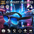 New HOT Business Smart Glasses Men 800W 4K HD Camera 1080P Shooting Action Capture AI Chat Call Waterproof Windproof Sunglasses