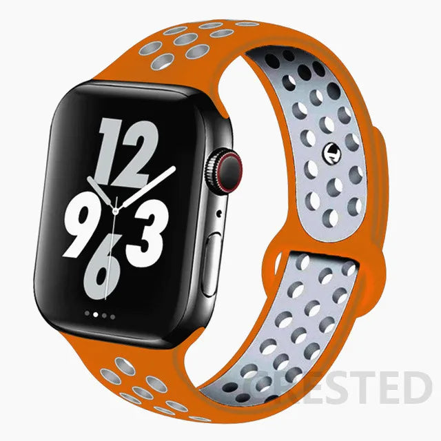 Silicone Strap For Apple Watch Band 45mm 44mm 40mm 49mm 41mm 38mm 42mm Sport bracelet iWatch Ultra 2 Series 9 8 7 6 se for nike