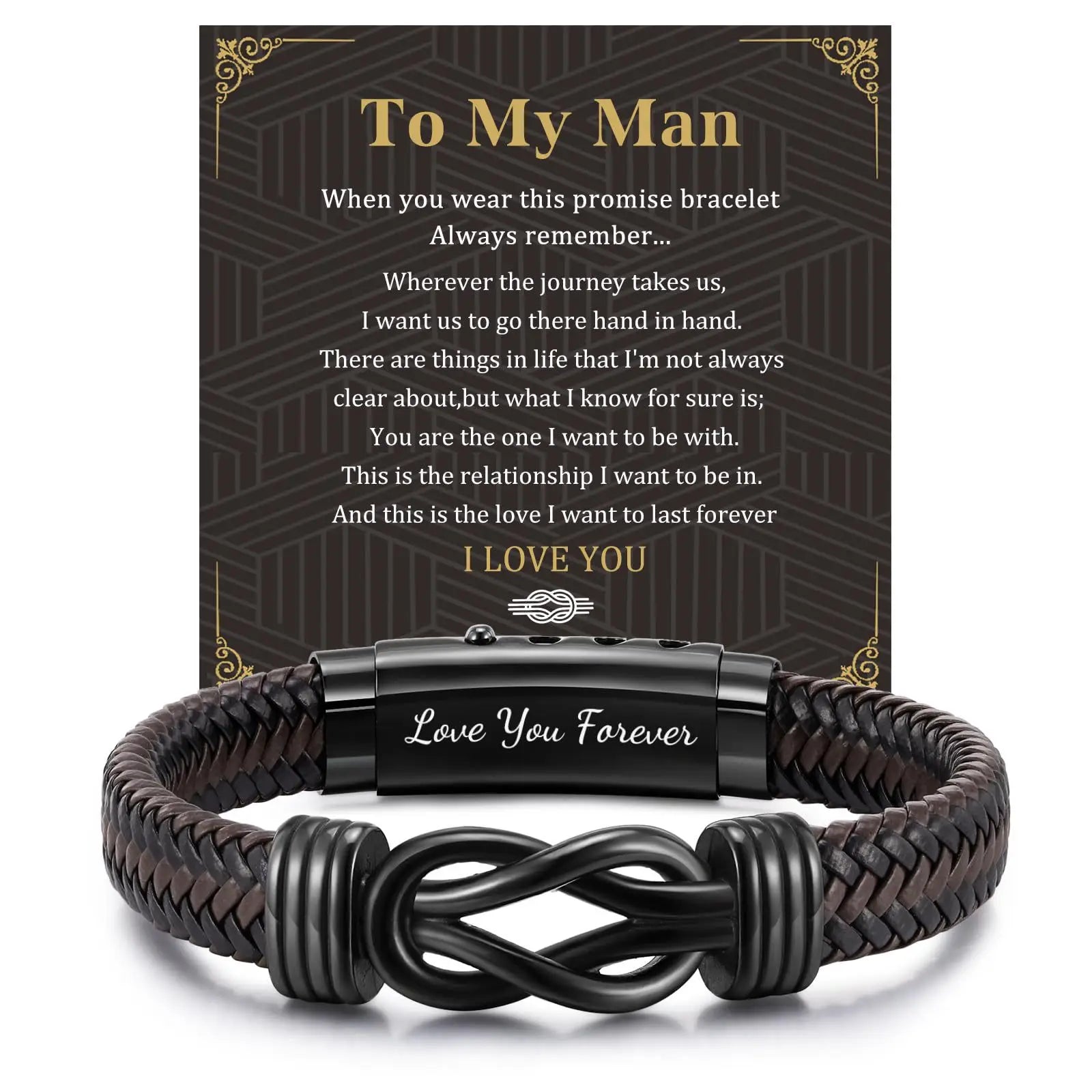 Gifts For Men Knot Bracelet Christmas Gift Birthday Gift for Dad Man Son Husband Leather Bracelet Valentine's Day Birthday Gifts