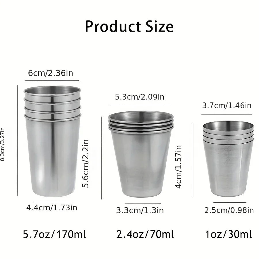 4/6pcs Stainless Steel Mini Cups Set Portable Whiskey Glasses with Case for Outdoor Picnics and Party Drinkware Multipurpose Use
