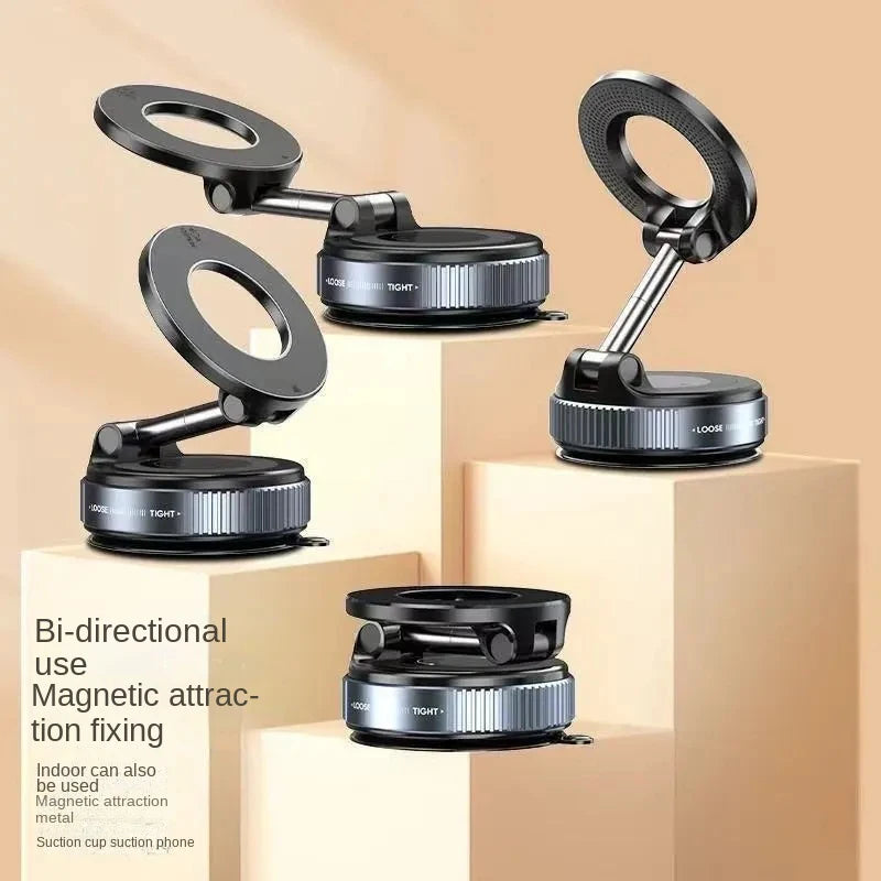 New foldable vacuum adsorption magnetic car phone holder 2025 suction cup dedicated navigation phone holder